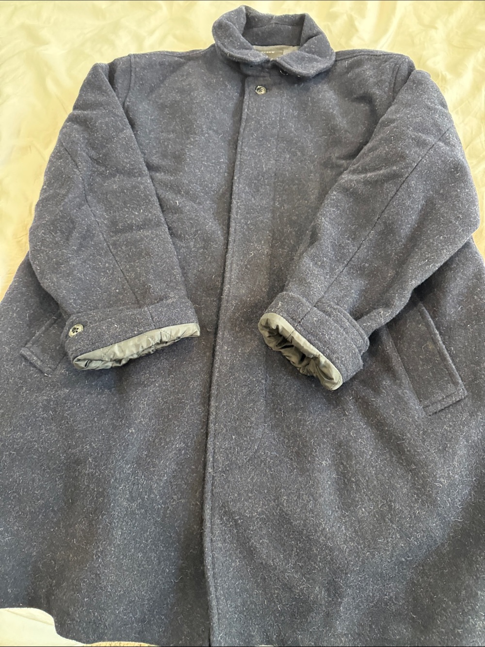 J. Crew Men's Dark Blue Wool Pea Coat,single breasted